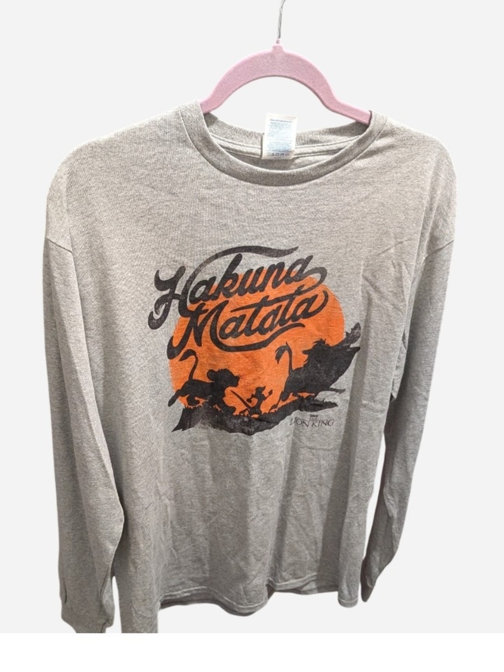 Disney Hakuna Matata Long Sleeve Tee - Gray & Orange